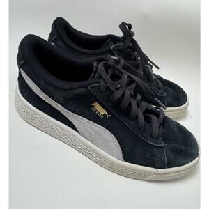 Puma Suede Kids Sneakers Youth Size 13.5 Black White Classic Shoes